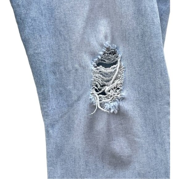 Old Navy Mid Rise Distressed Crop Flare Jeans Light Wash Sz 18 - Picture 8 of 10